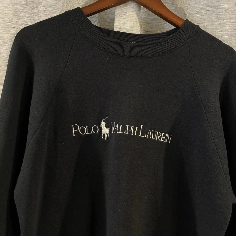 Vintage Polo Ralph Lauren Embroidered Logo‎ Sweatshirt Black